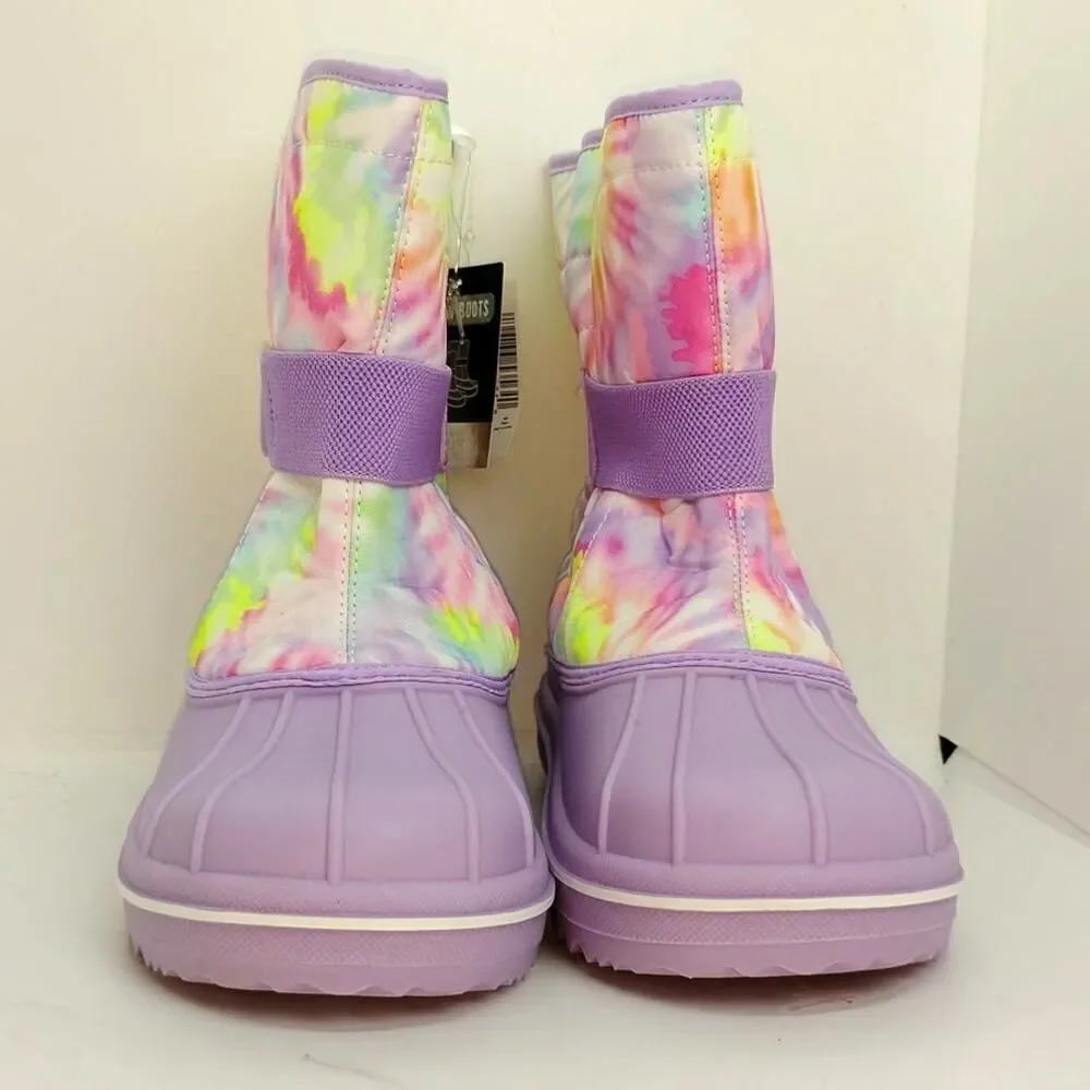 Girls' Purple & Tie-Dyed Winter Boots - Size 6 - New w/Tags